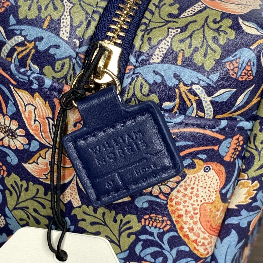 William Morris At Home Blue Strawberry Thief Toiletry Large Wash Bag 6x9
